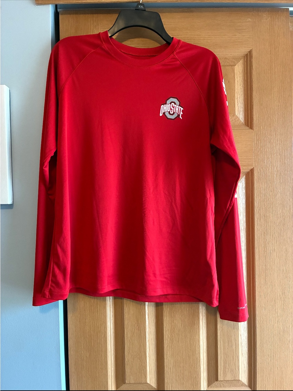 Columbia Red Long Sleeve Ohio State Performance Tee